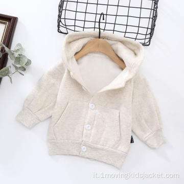 Cardigan per bambini primaverili e autunnali con cappuccio